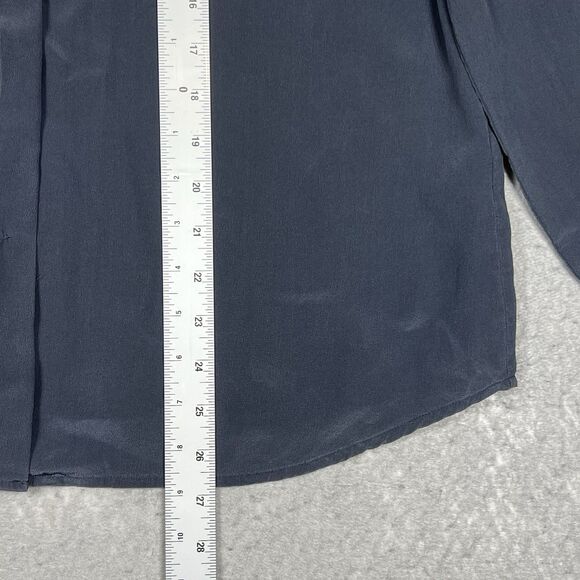 Peserico Silk Blend Tops Long Sleeve Beaded Trim - Gray Women’s 50 (Large) - Picture 6 of 13